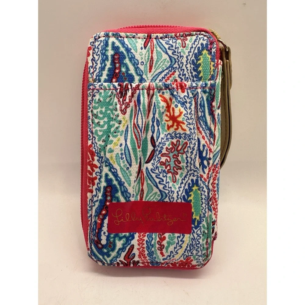 Lilly Pulitzer Zip Wristlet Wallet Preppy Floral‎ Paisley Multicolor